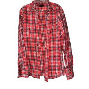 Untuckit Red Plaid Long Sleeve Button-Up Shirt X-Large 100% Cotton